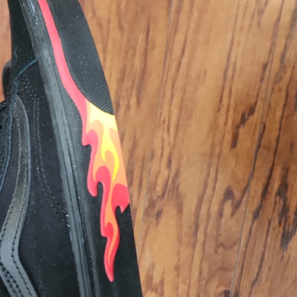 Vans Old School Black Suede Flame Low Top Sneakers - Picture 4 of 5